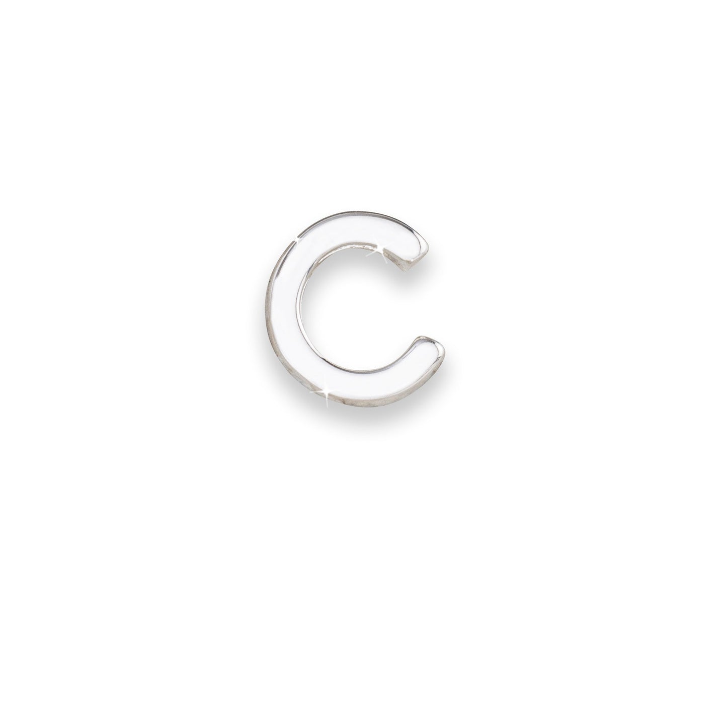Silver letter C monogram charm for necklaces & bracelets