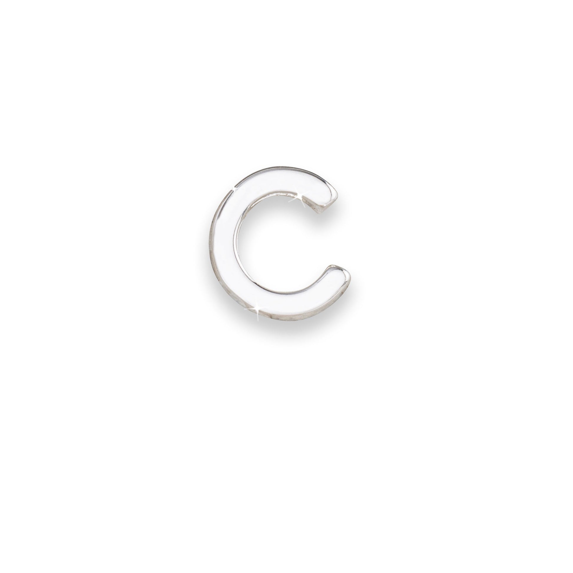 Silver letter C monogram charm for necklaces & bracelets