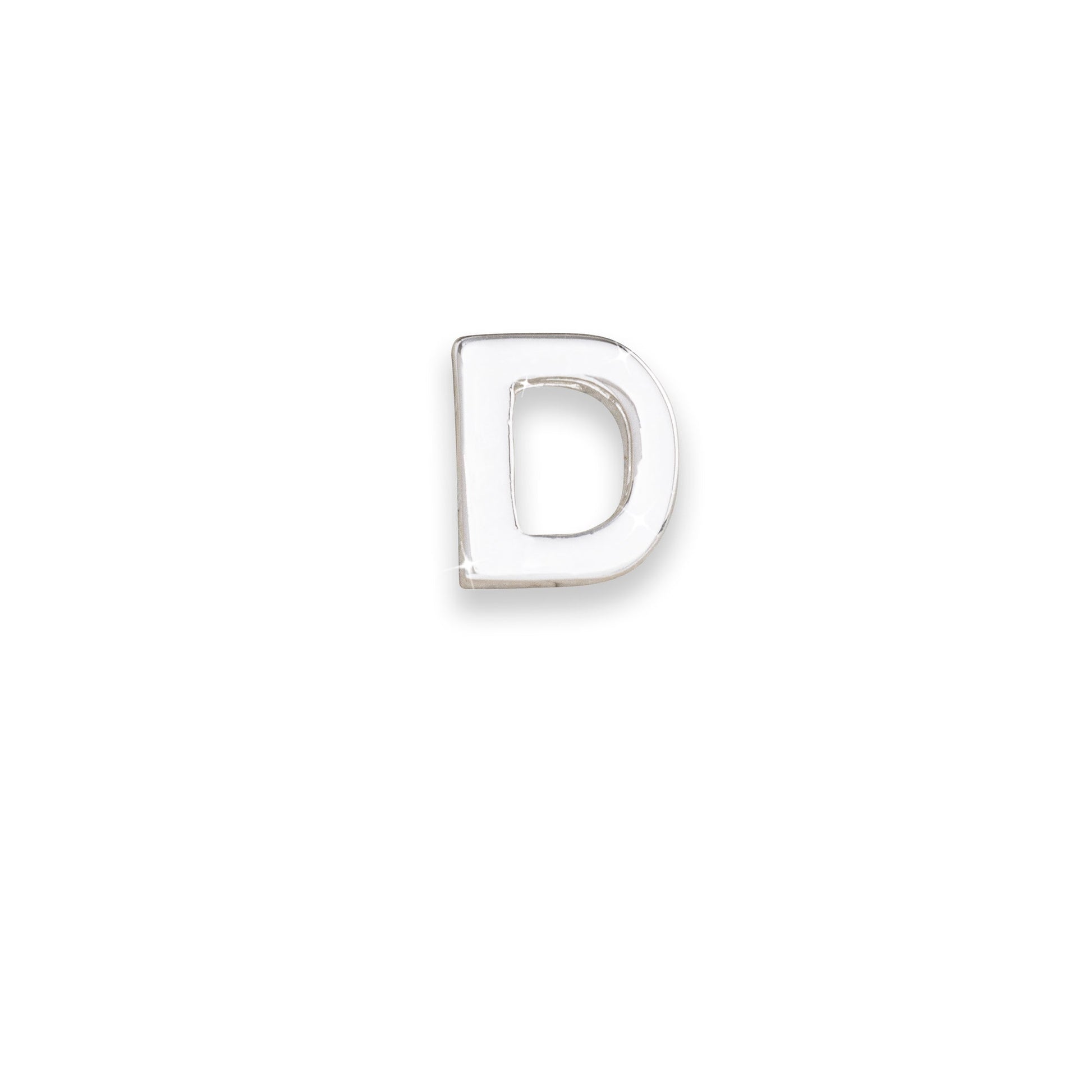 Silver letter D monogram charm for necklaces & bracelets