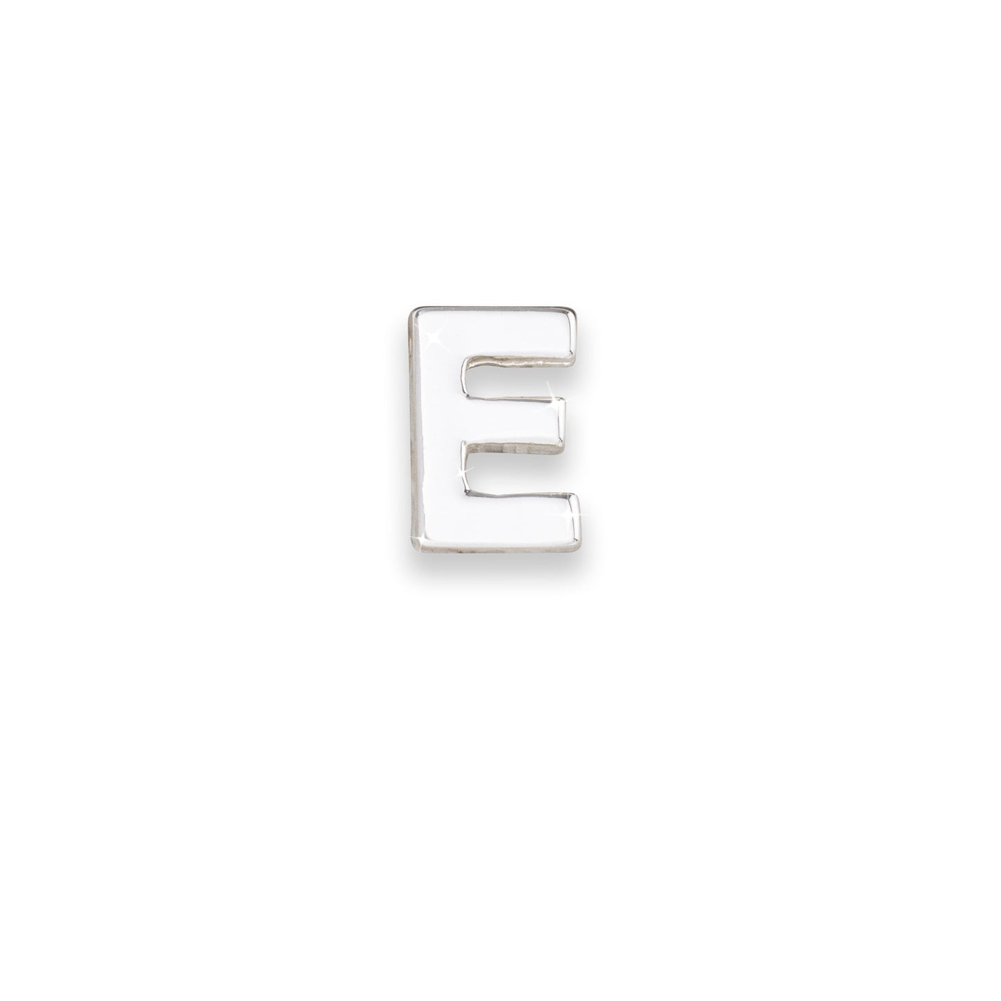 Silver letter E monogram charm for necklaces & bracelets