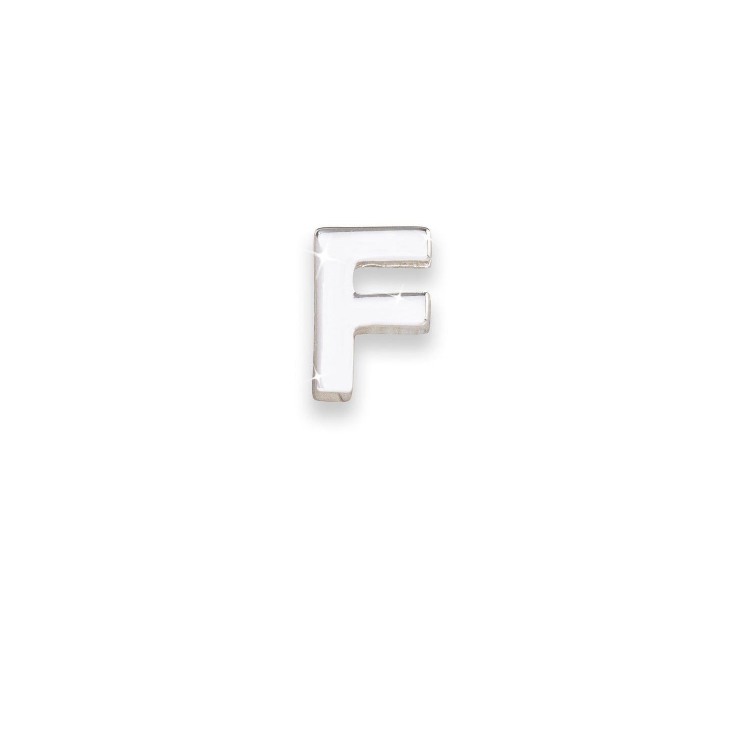 Silver letter F monogram charm for necklaces & bracelets