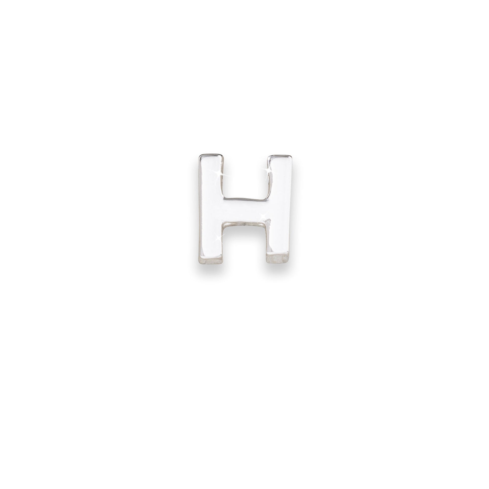 Silver letter H monogram charm for necklaces & bracelets