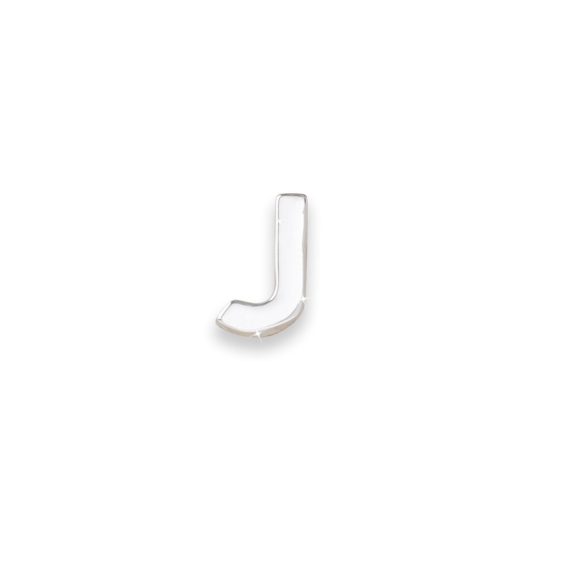 Silver letter J monogram charm for necklaces & bracelets