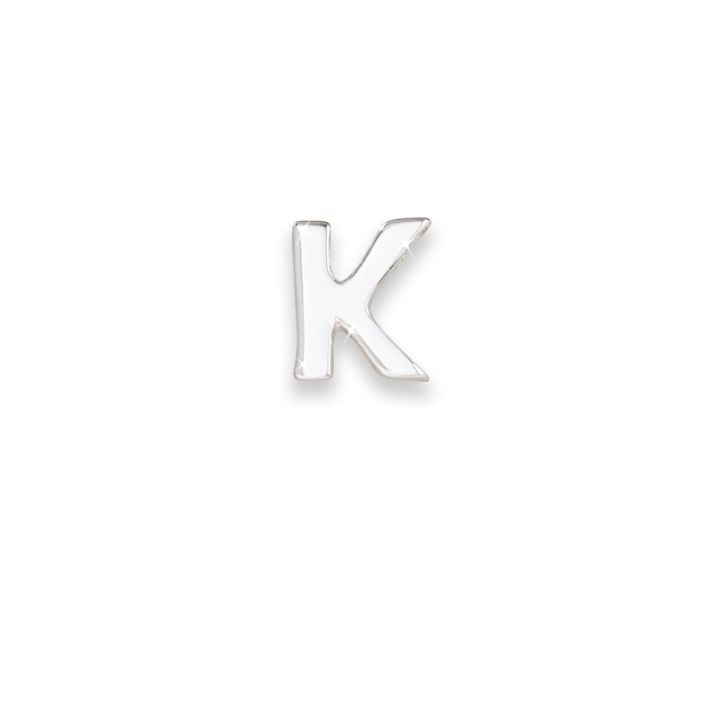 Silver letter K monogram charm for necklaces & bracelets