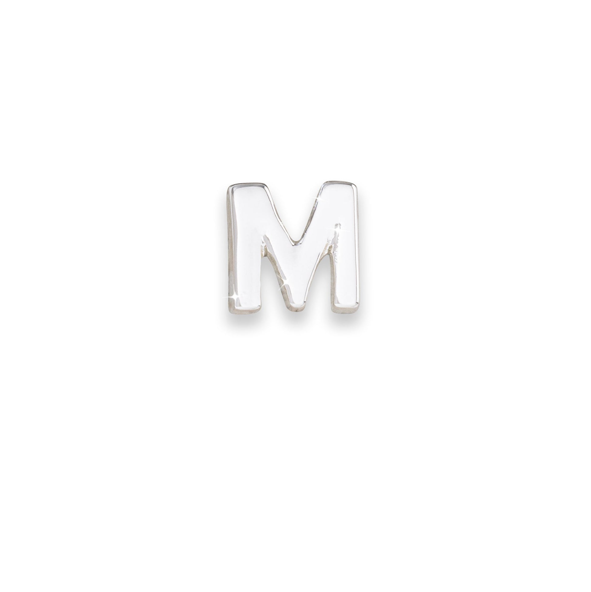 Silver letter M monogram charm for necklaces & bracelets