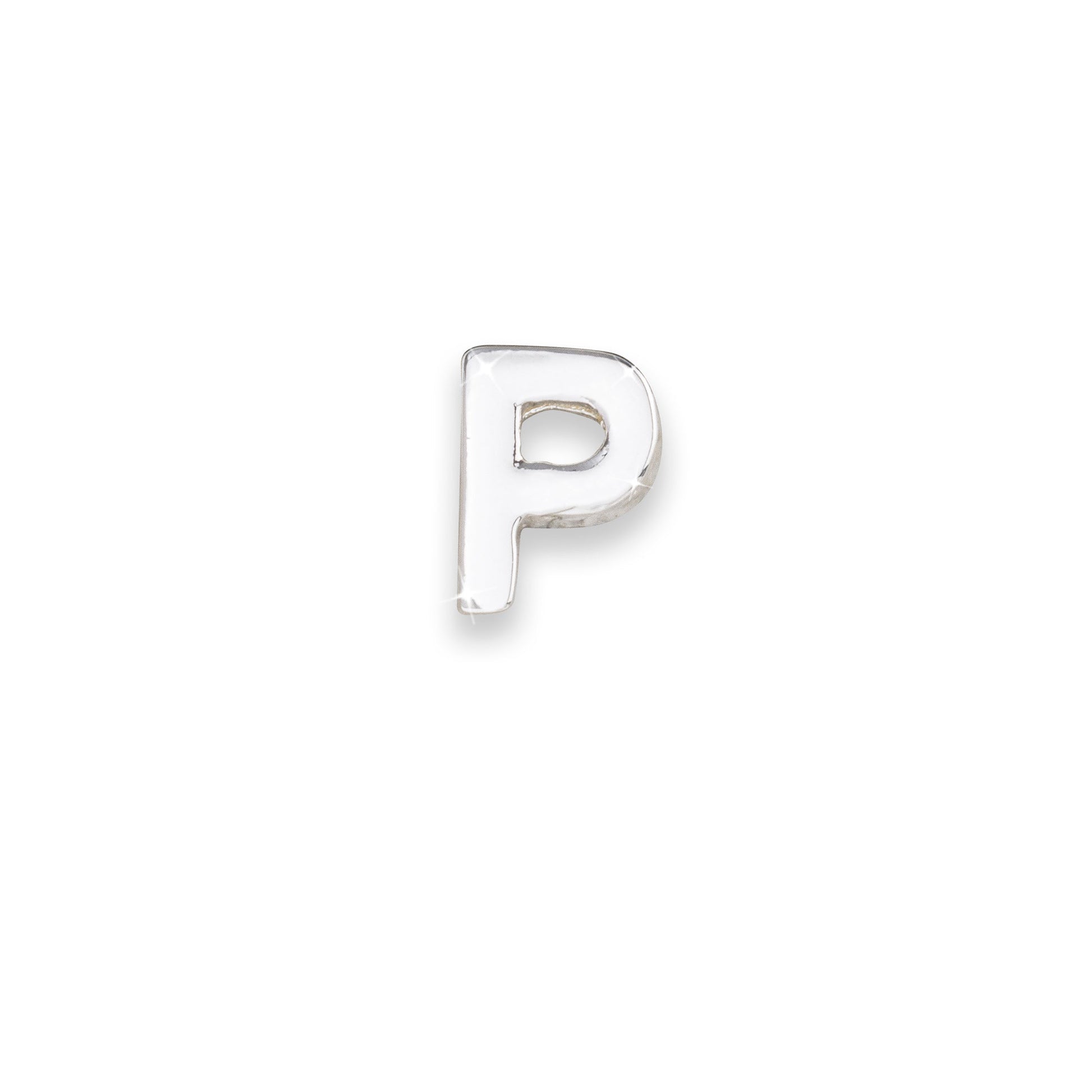 Silver letter P monogram charm for necklaces & bracelets