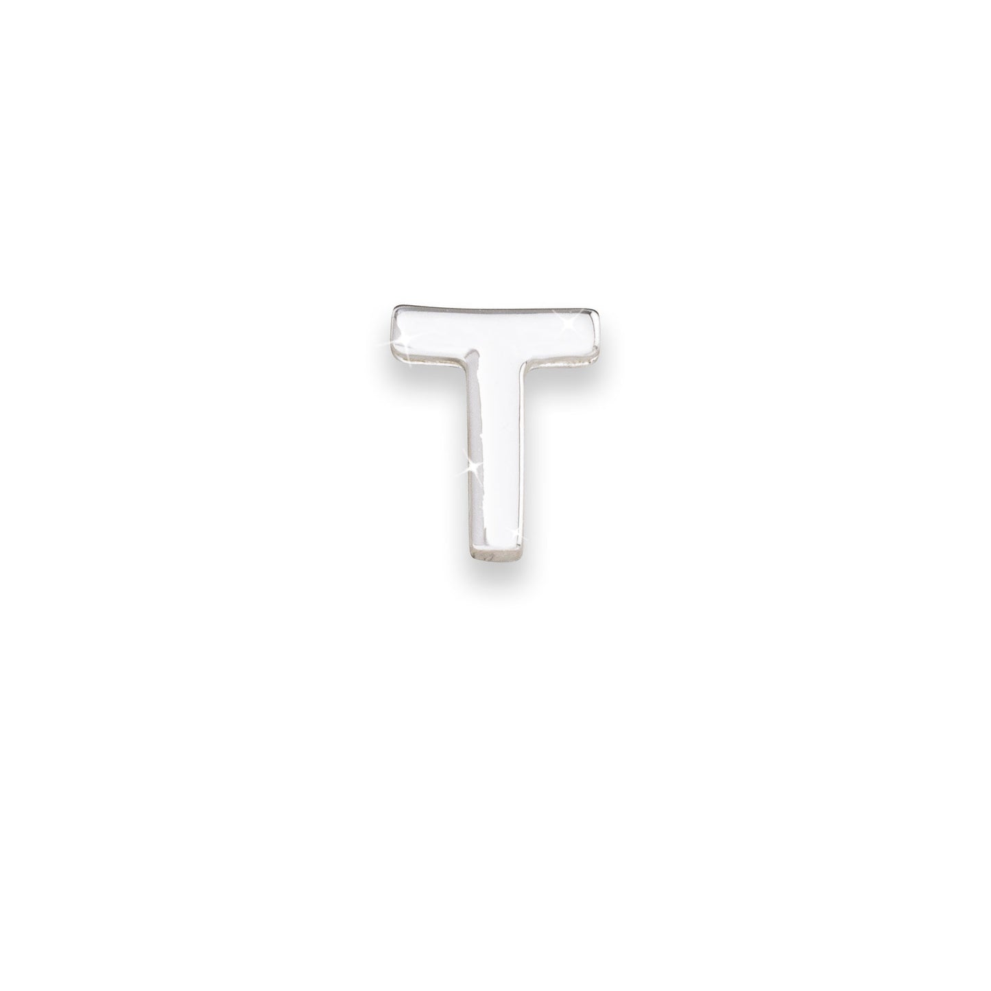 Silver letter T monogram charm for necklaces & bracelets
