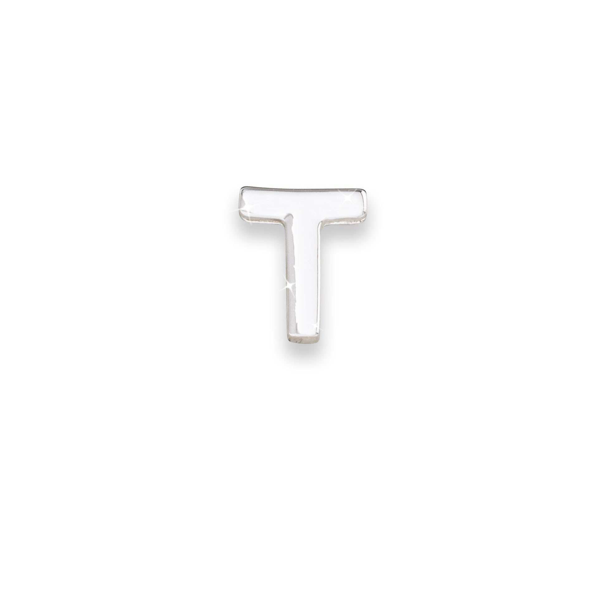 Silver letter T monogram charm for necklaces & bracelets
