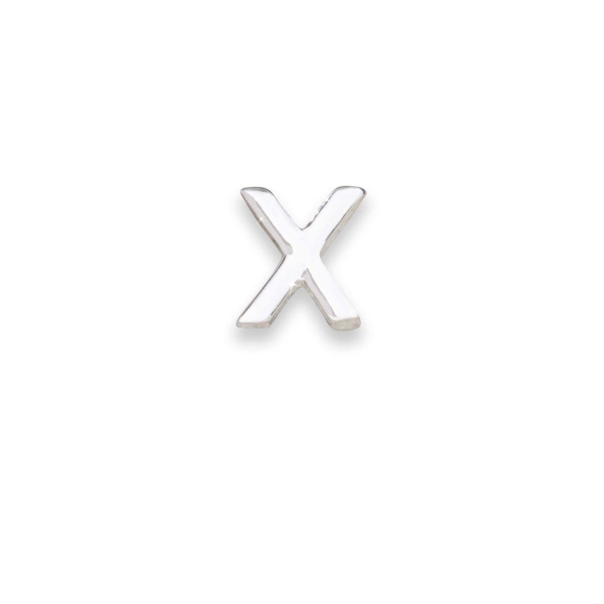 Silver letter X monogram charm for necklaces & bracelets