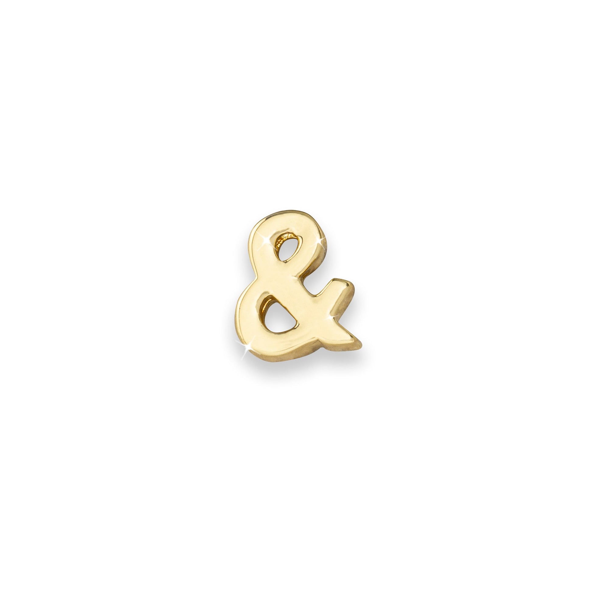 Gold & sign ampersand monogram charm for necklaces & bracelets