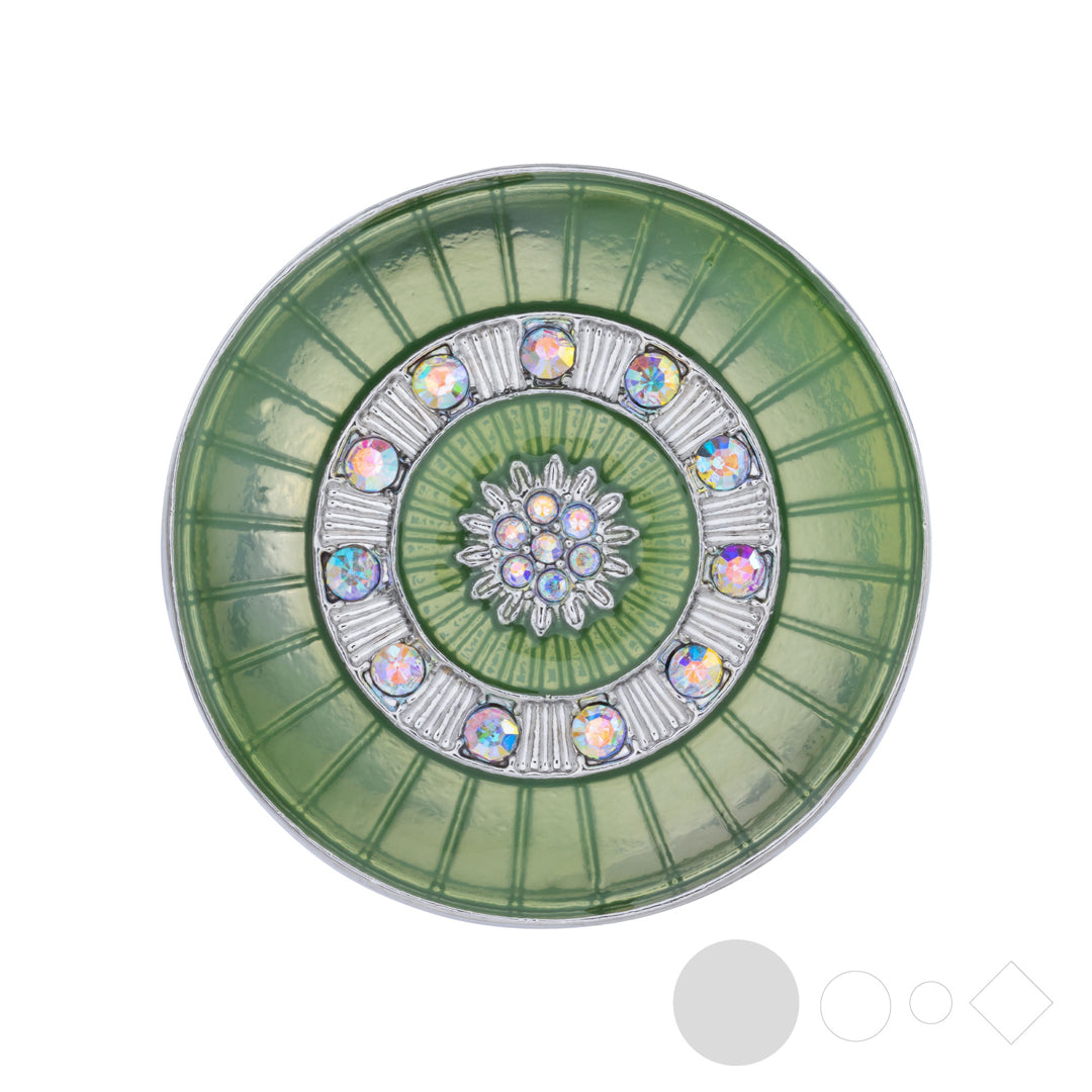 Green enamel snap jewelry for interchangeable necklaces