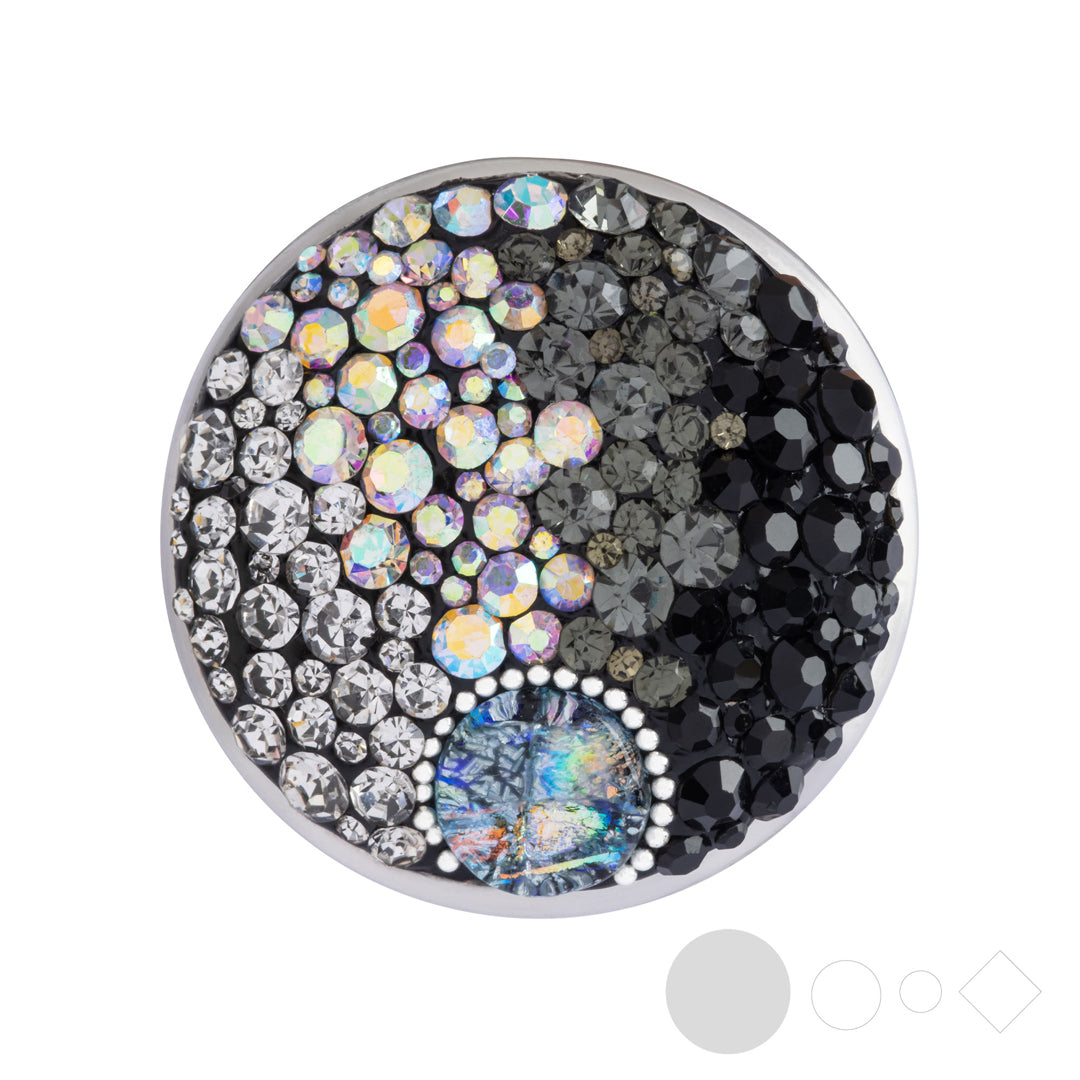 Monochrome crystal snap jewelry for interchangeable pave necklace