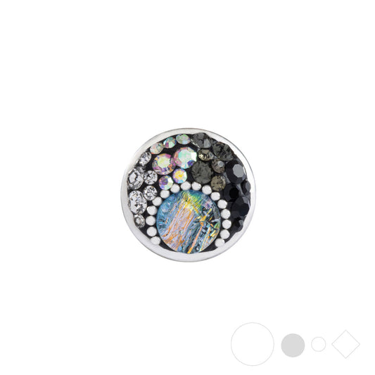 Neutral crystals pave jewelry for interchangeable snap charms