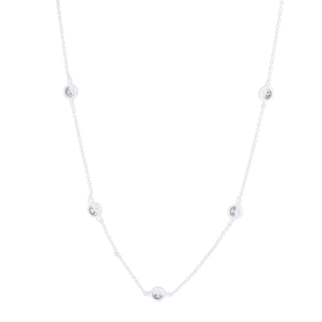 Silver bezel necklace for dainty jewelry and layering