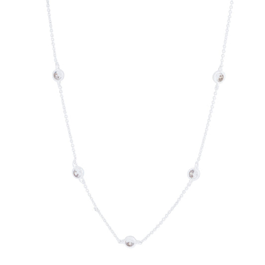 Silver bezel necklace for dainty jewelry and layering
