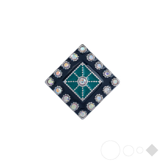 Teal & navy square snap jewelry for interchangeable necklaces and bracelets