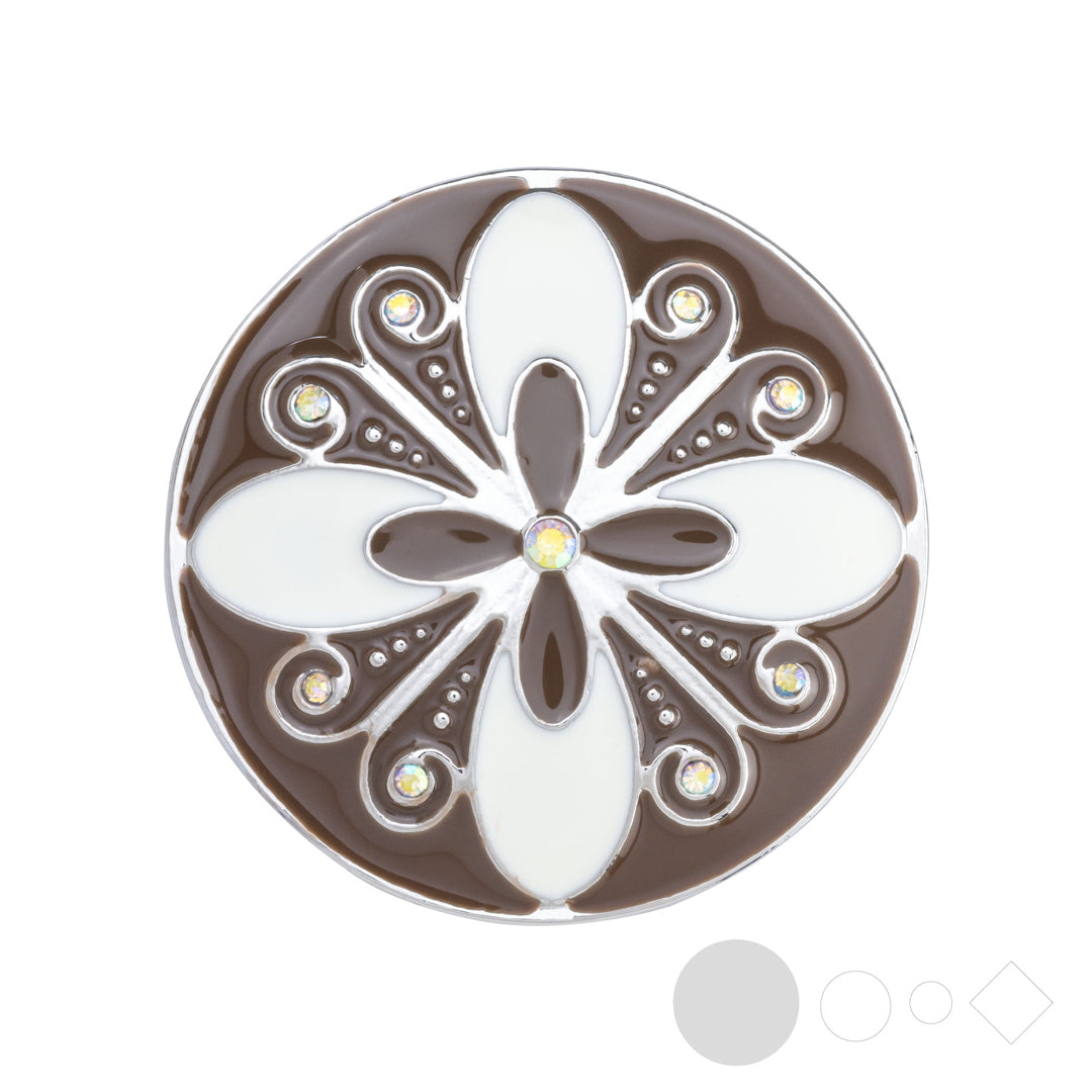 Neutral enamel flower snap jewelry for interchangeable necklaces