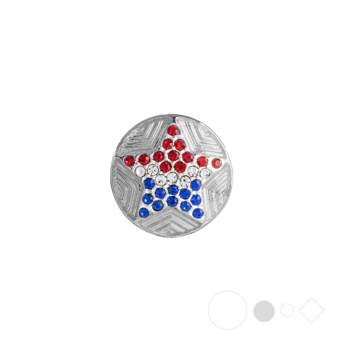 Patriotic star pendant necklace snap jewelry by Style Dots