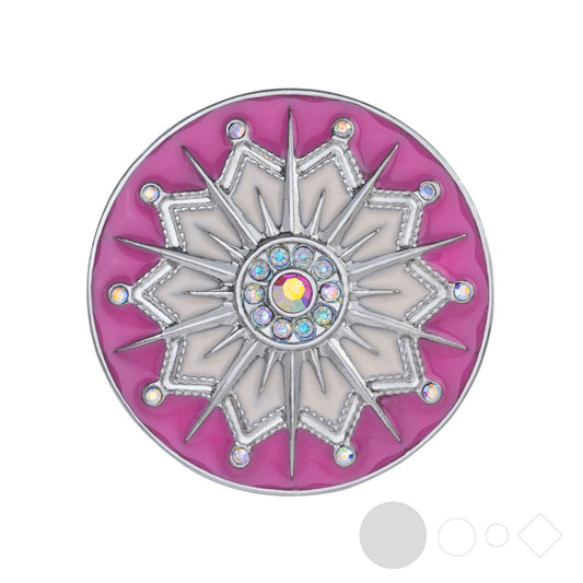 Pink sunburst snap jewelry for interchangeable necklaces