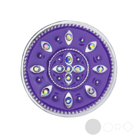 Purple enamel snap jewelry with flower petal necklace pendant