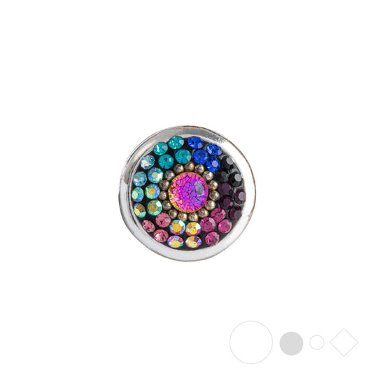 Rainbow crystals pave jewelry for interchangeable snap charms