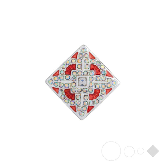 Red square cross snap jewelry for interchangeable necklaces and bracelets