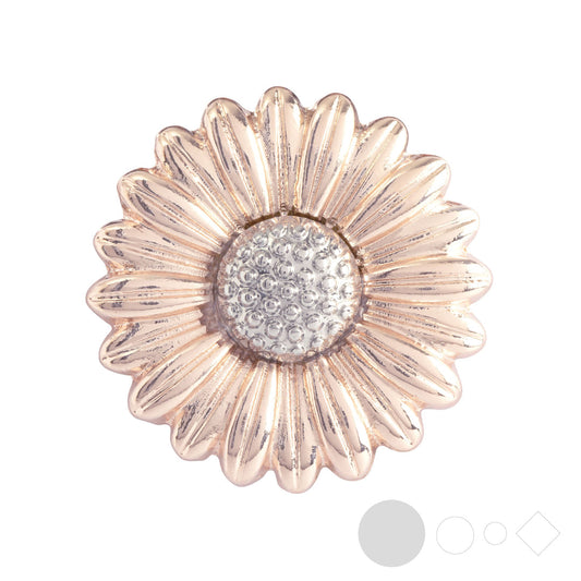 Rose gold sunflower snap jewelry for interchangeable necklaces