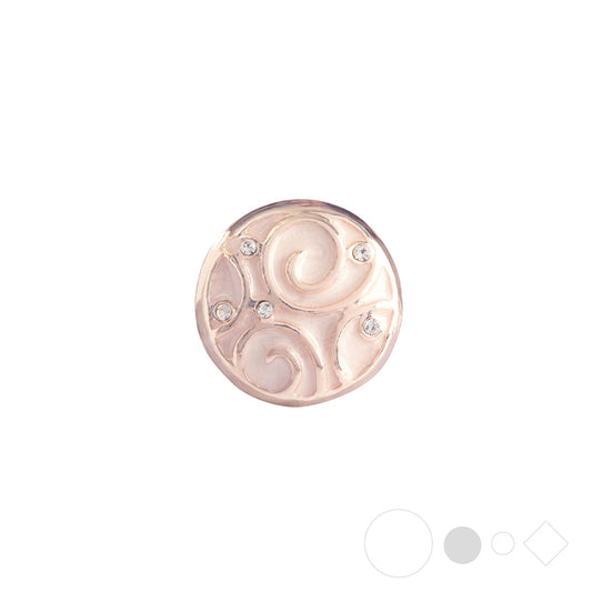 Rose gold swirls necklace pendant for snap jewelry