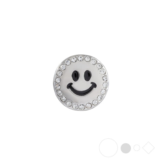 Smiley face necklace charm for snap jewelry