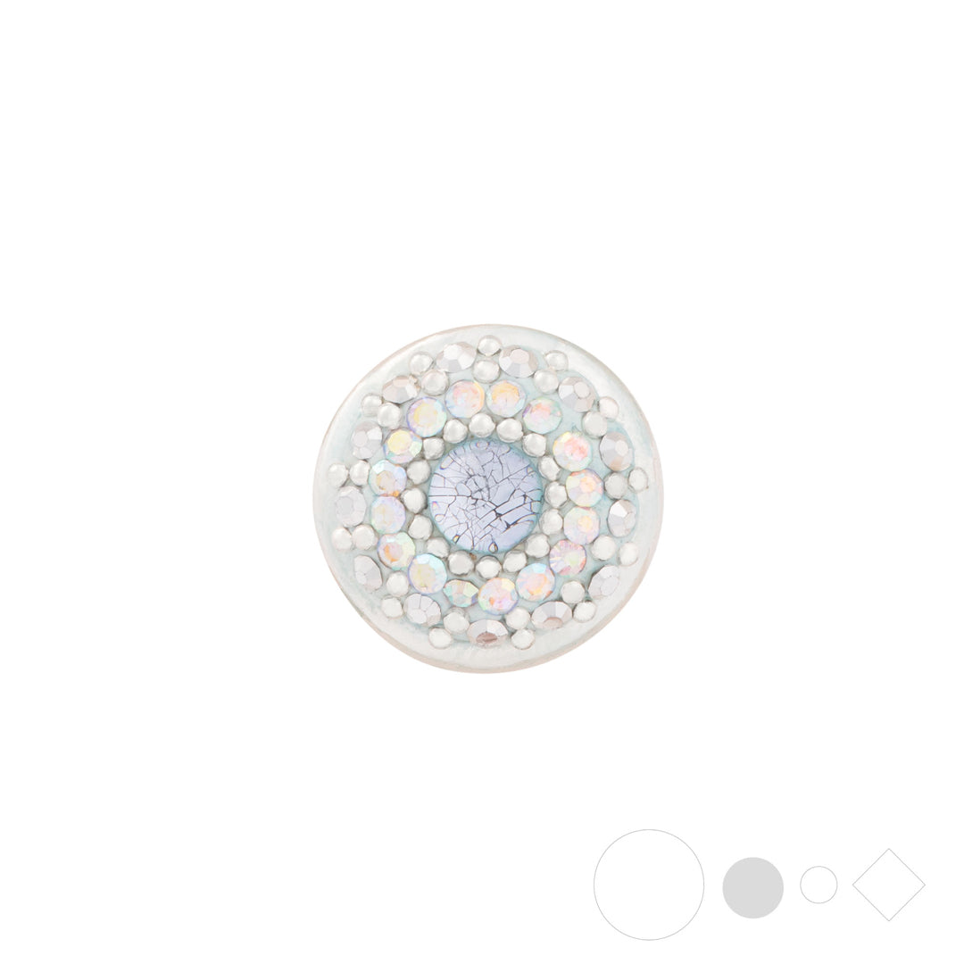 Clear crystals pave jewelry for interchangeable snap charms