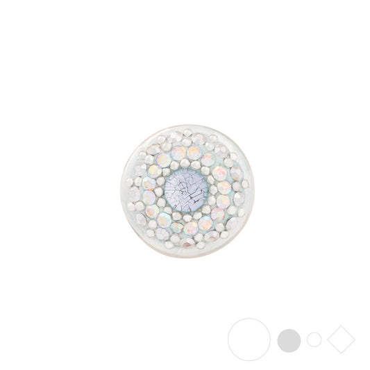 Clear crystals pave jewelry for interchangeable snap charms