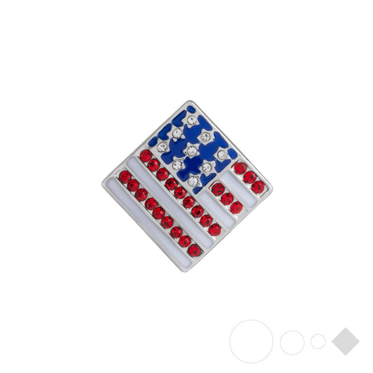 Patriotic snap bracelet charm for interchangeable jewelry from Style Dots