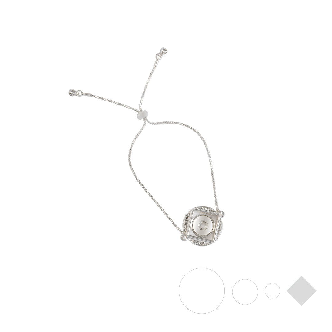 Silver pendant bracelet for snap on bracelet charms