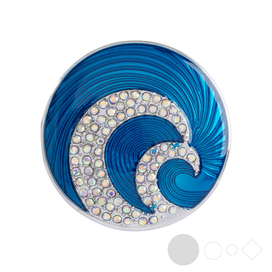 Ocean wave jewelry with interchangeable snap jewelry necklace pendant